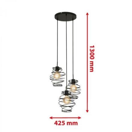 Briloner 4870-035 - Lampa wisząca na linkach 3xE27/60W/230V