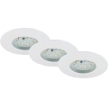Briloner 6994-036 - Zestaw 3x LED wpuszczanych opraw sufitowych do łazienki LED/5W/230V IP44