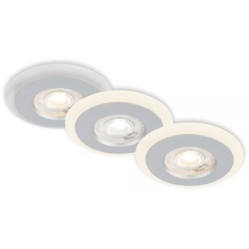 Briloner 7039034 - ZESTAW 3xLED wpuszczanych opraw sufitowych do łazienki 3xLED/5W/230V IP44 matowy chrom