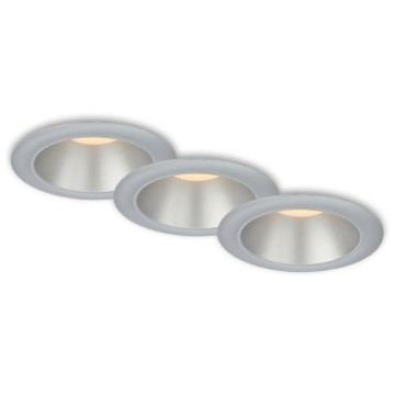 Briloner 7041-034 - ZESTAW 3x LED Łazienkowa oprawa wpuszczana LED/4,9W/230V IP44 srebrny