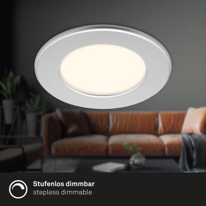 Briloner 7049014 - ściemnialna oprawa sufitowa wpuszczana do łazienki LED/6W/230V 3000K IP44 matowy chrom