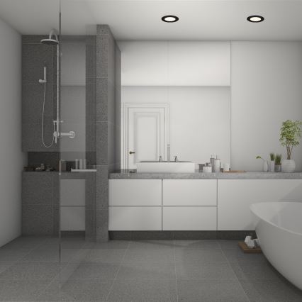 Briloner 7049015 - ściemnialna wpuszczana oprawa łazienkowa LED, 6W/230V, 3000K, IP44, czarna