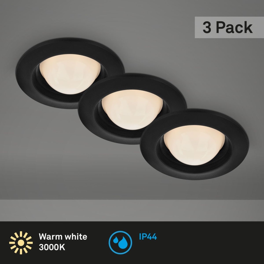 Briloner 7056-035 - ZESTAW 3x LED Łazienkowa oprawa wpuszczana LED/3W/230V IP44