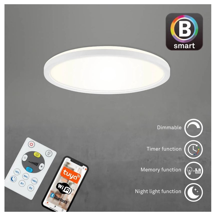 Briloner 7058-016 - Lampa ściemnialna LED SLIM LED/18W/230V 2700-6500K Wi-Fi Tuya + pilot zdalnego sterowania