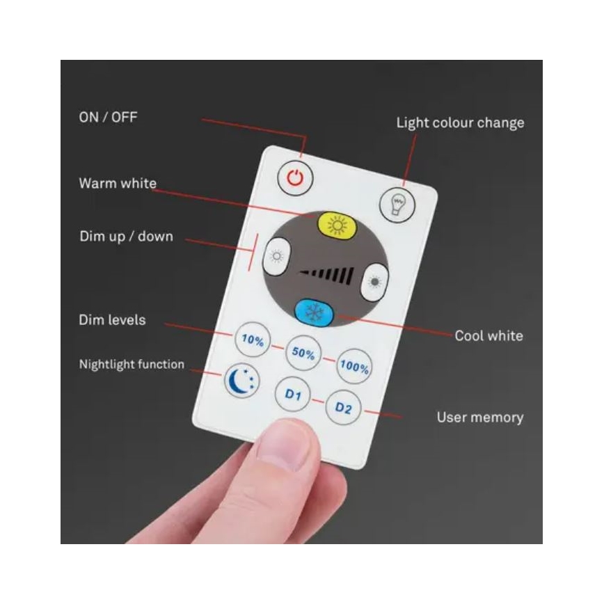 Briloner 7058-016 - Lampa ściemnialna LED SLIM LED/18W/230V 2700-6500K Wi-Fi Tuya + pilot zdalnego sterowania