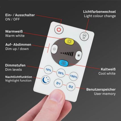 Briloner 7059-015 - LED Plafon ściemnialny SLIM LED/22W/230V 2700-6500K Wi-Fi Tuya + pilot zdalnego sterowania