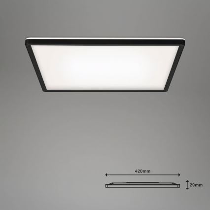 Briloner 7060-015 - LED ściemnialny przysufitowy panel SLIM LED/22W/230V 2700-6500K 42x42 cm czarny Wi-Fi Tuya + zdalne sterowanie