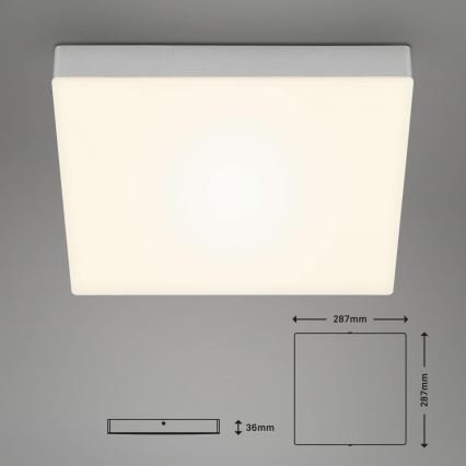 Briloner 7071-014 - LED Plafon FLAME LED/21W/230V 3000K 28,7x28,7 cm srebrny