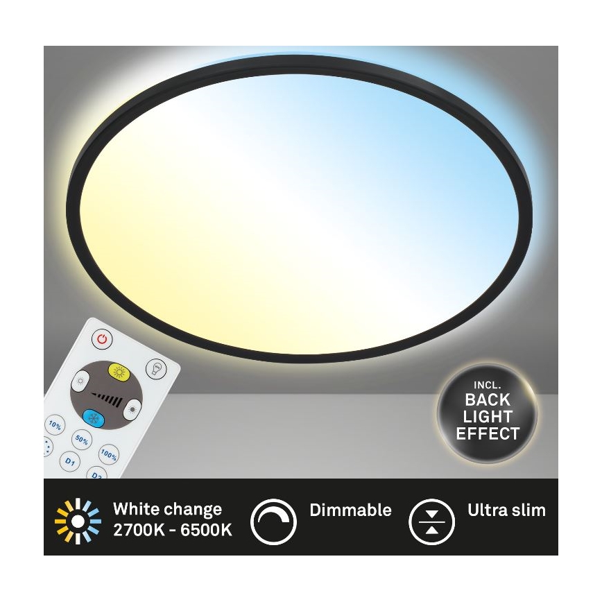 Briloner 7079-015 - LED sufitowa lampa ściemnialna SLIM LED/18W/230V 2700-6500K + pilot do zdalnego sterowania