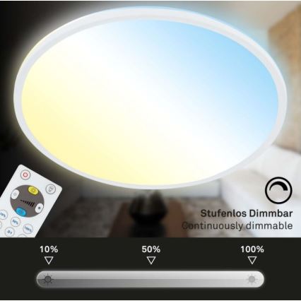 Briloner 7079-016 - LED regulowane oświetlenie sufitowe SLIM LED/18W/230V 2700-6500K + pilot do zdalnego sterowania