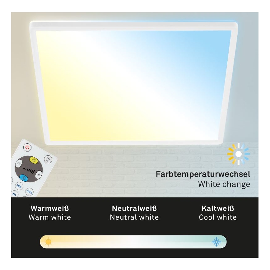 Briloner 7082-016 - LED regulowane oświetlenie sufitowe SLIM LED/22W/230V 2700-6500K + pilot do zdalnego sterowania