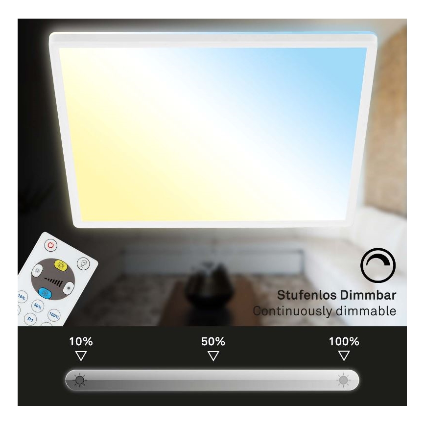 Briloner 7082-016 - LED regulowane oświetlenie sufitowe SLIM LED/22W/230V 2700-6500K + pilot do zdalnego sterowania