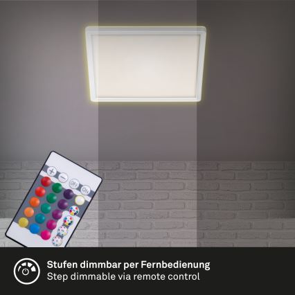 Briloner 7090-416 - LED RGBW Regulowane natynkowe oświetlenie sufitowe SLIM LED/15W/230V + pilot do zdalnego sterowania