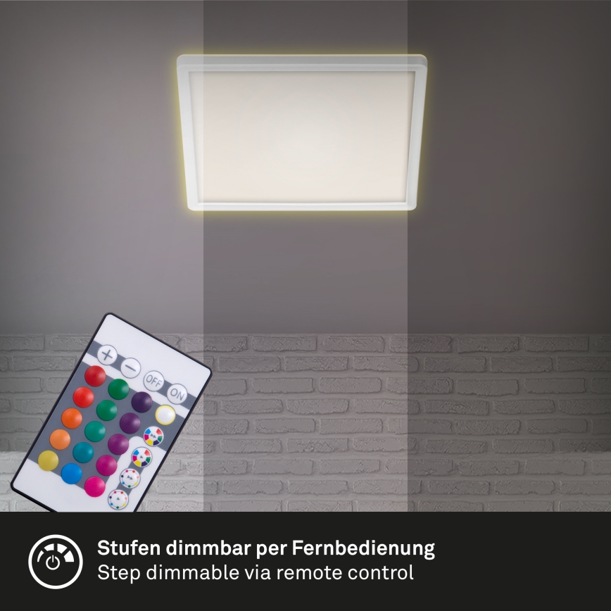 Briloner 7090-416 - LED RGBW Regulowane natynkowe oświetlenie sufitowe SLIM LED/15W/230V + pilot do zdalnego sterowania