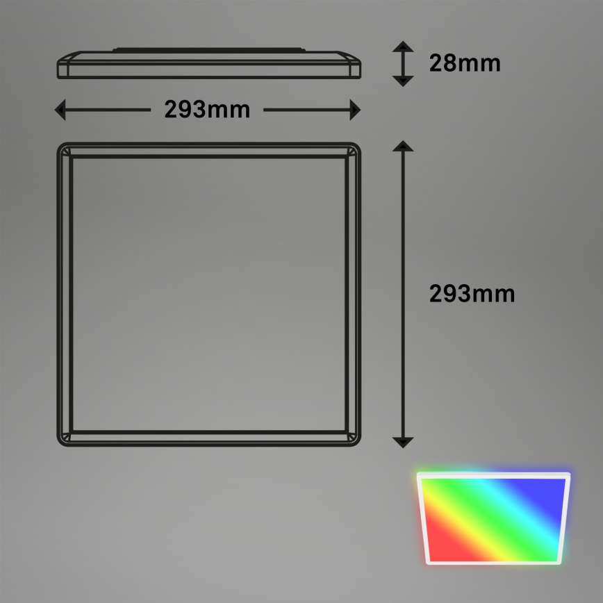 Briloner 7090-416 - LED RGBW Regulowane natynkowe oświetlenie sufitowe SLIM LED/15W/230V + pilot do zdalnego sterowania