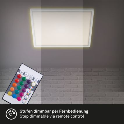 Briloner 7091-416 - LED RGBW Ściemnialny plafon SLIM LED/22W/230V + Pilot zdalnego sterowania