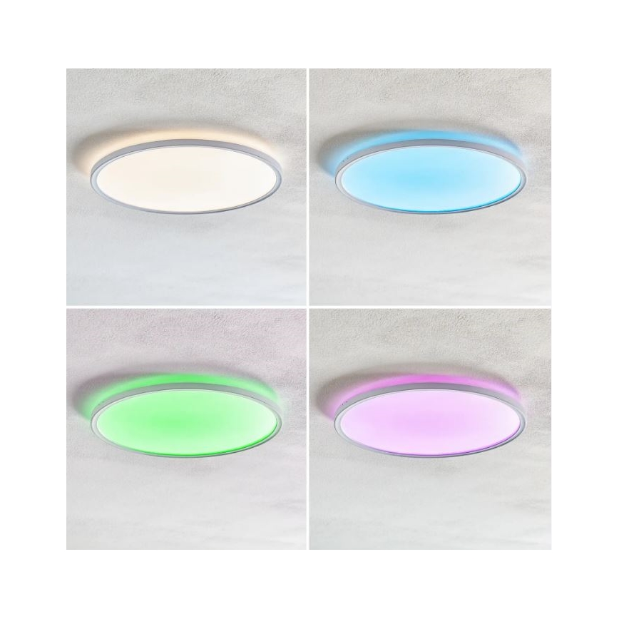 Briloner 7094-416 - LED RGBW Ściemnialny plafon SLIM LED/22W/230V + Pilot zdalnego sterowania