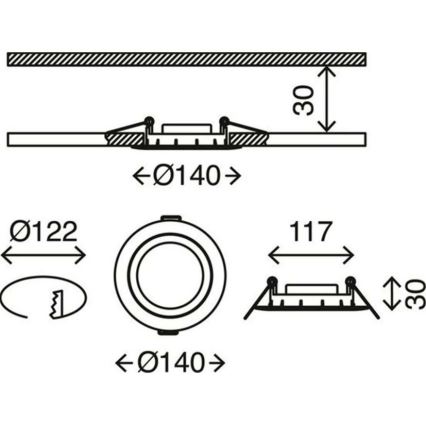 Briloner 7116-412 - LED Łazienkowa oprawa wpuszczana FLAT IN LED/9W/230V IP23