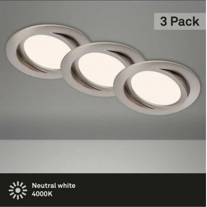 Briloner 7116-432 - ZESTAW 3x LED Łazienkowa oprawa wpuszczana FLAT IN LED/9W/230V IP23