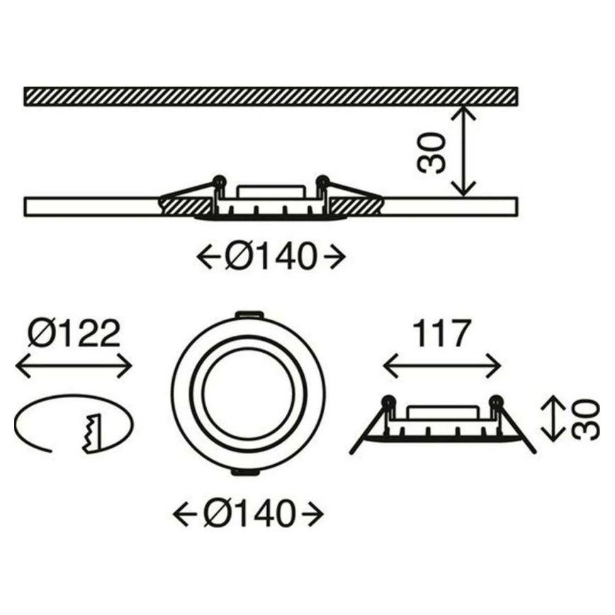 Briloner 7116-432 - ZESTAW 3x LED Łazienkowa oprawa wpuszczana FLAT IN LED/9W/230V IP23