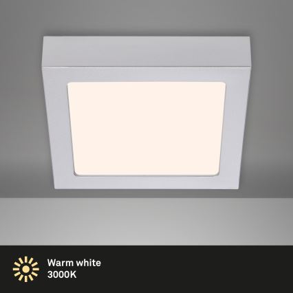 Briloner 7123-014 - LED lampa sufitowa FIRE LED/12W/230V 3000K 17x17cm srebrna