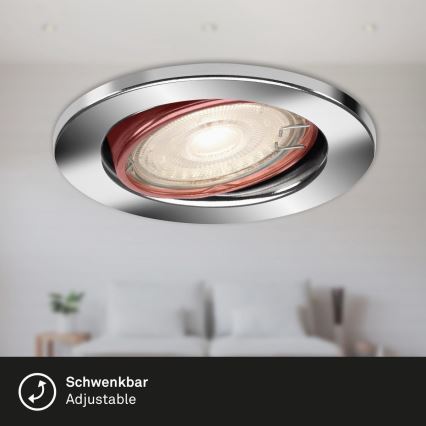 Briloner 7144-038 - ZESTAW 3x LED Wpuszczana oprawa łazienkowa SLIDE GU10/3,5W/230V IP23