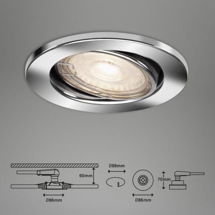 Briloner 7144-038 - ZESTAW 3x LED Wpuszczana oprawa łazienkowa SLIDE GU10/3,5W/230V IP23