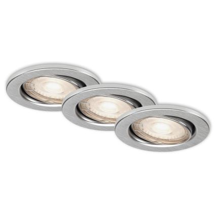 Briloner 7148-039-ZESTAW 3×LED Ściemnialne oświetlenie łazienkowe GU10/5,5W/230V IP23