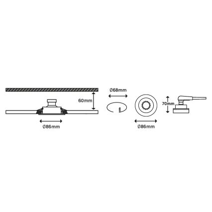 Briloner 7148-039-ZESTAW 3×LED Ściemnialne oświetlenie łazienkowe GU10/5,5W/230V IP23