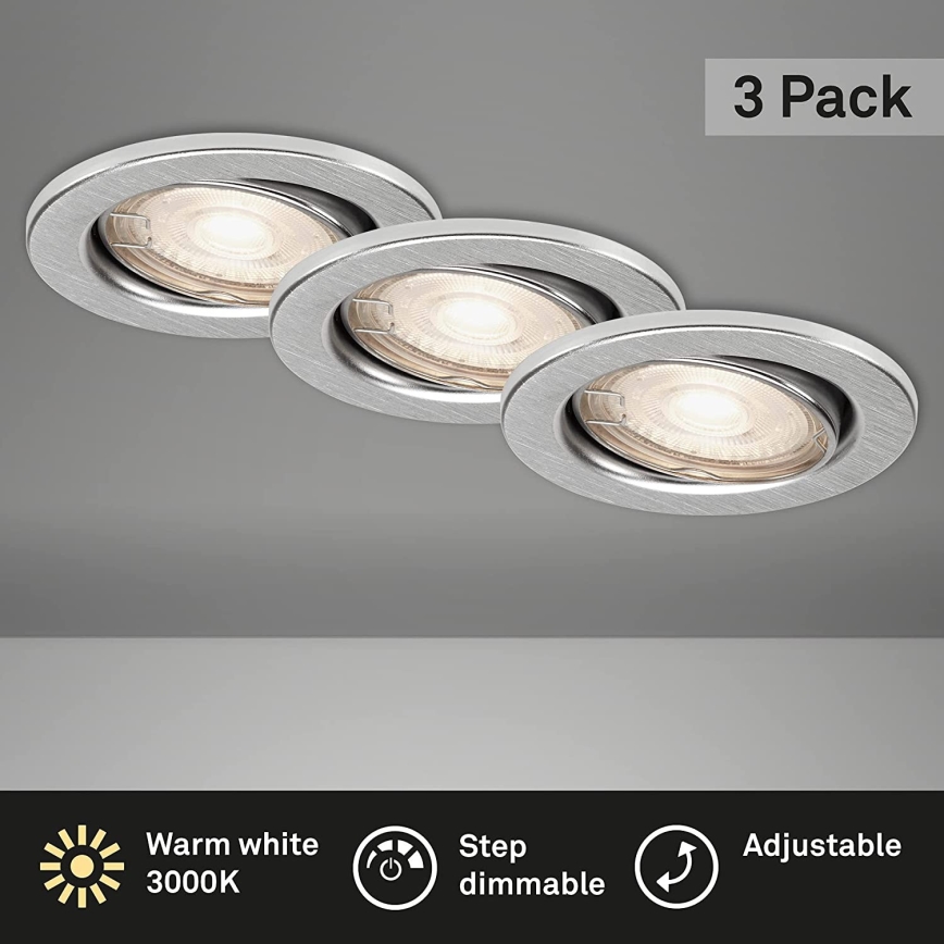 Briloner 7149-039 - ZESTAW 3xLED Ściemnialna lampa łazienkowa 1xGU10/5W/230V IP23