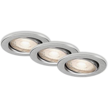 Briloner 7149-039 - ZESTAW 3xLED Ściemnialna lampa łazienkowa 1xGU10/5W/230V IP23
