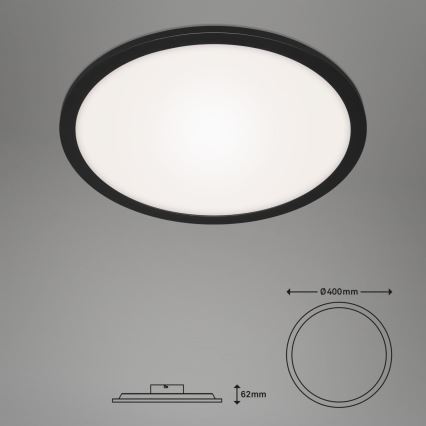 Briloner 7168-015 - LED Plafon ściemnialny PIATTO LED/22W/230V 3000-6500K śr. 40 cm czarny + zdalne sterowanie