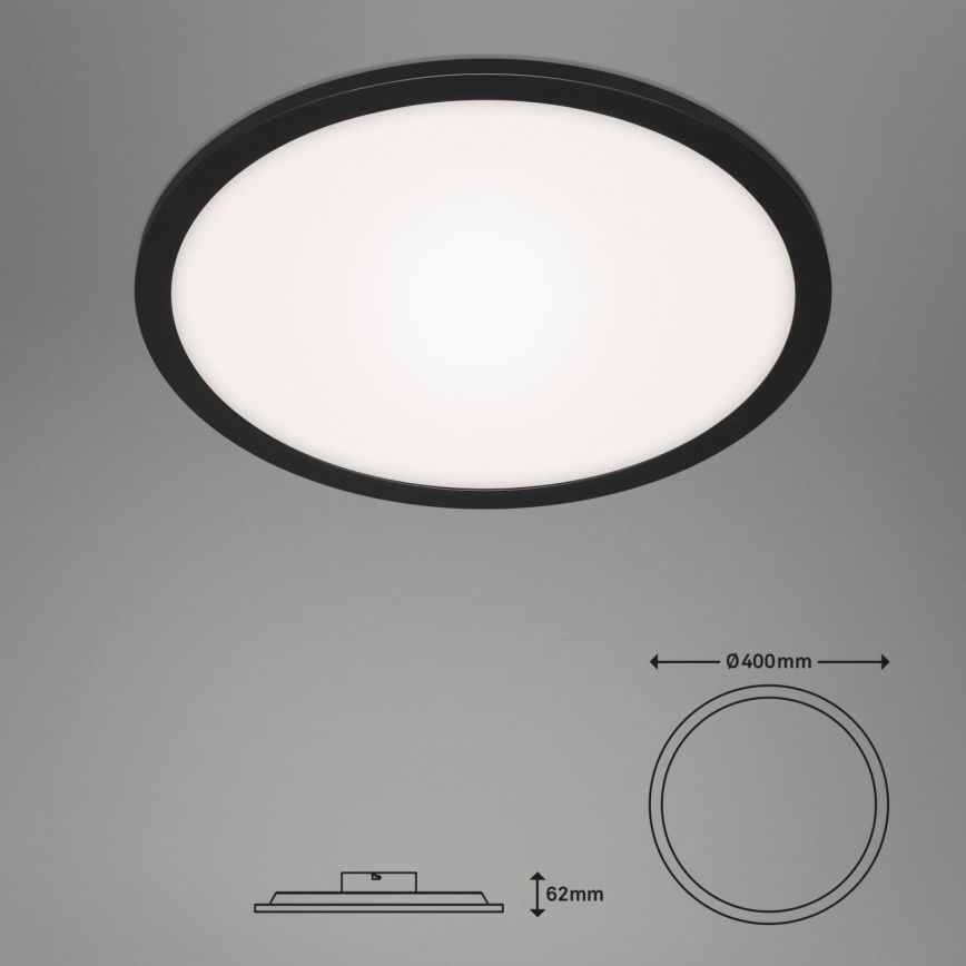 Briloner 7168-015 - LED Plafon ściemnialny PIATTO LED/22W/230V 3000-6500K śr. 40 cm czarny + zdalne sterowanie