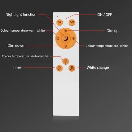 Briloner 7194-016 - LED Ściemniany plafon SIMPLE LED/18W/230V 3000-6500K + pilot