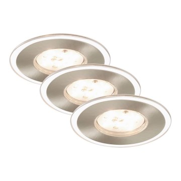 Briloner 7197-032 - ZESTAW 3x LED Ściemnialna łazienkowa oprawa wpuszczana LED/4,5W/230V IP44