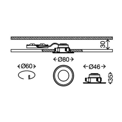 Briloner 7197-036-ZESTAW 3x LED Ściemnialna łazienkowa oprawa wpuszczana LED/4,5W/230V IP44