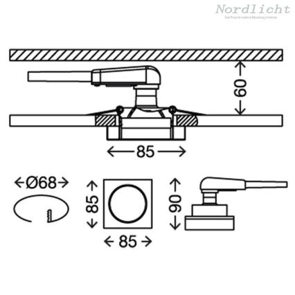 Briloner 7200-016 - LED Łazienkowa oprawa wpuszczana ATTACH 1xGU10/3W/230V IP23