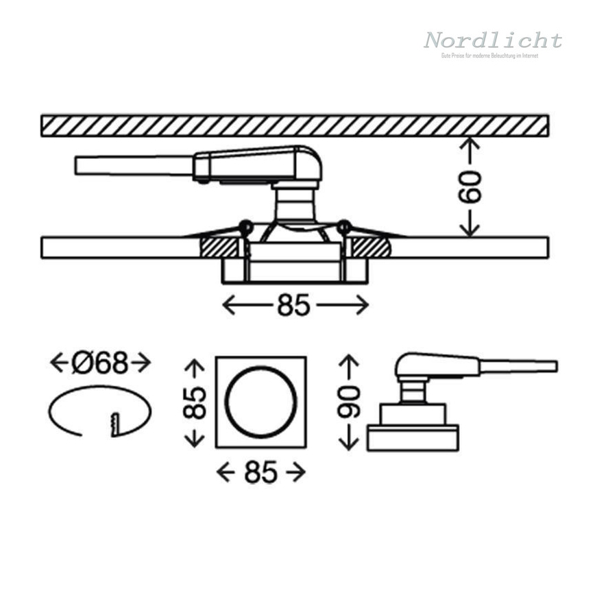 Briloner 7200-016 - LED Łazienkowa oprawa wpuszczana ATTACH 1xGU10/3W/230V IP23