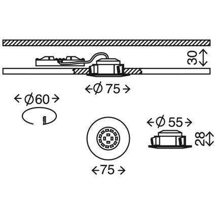 Briloner 7204-031 - ZESTAW 3x LED Łazienkowa oprawa wpuszczana ATTACH LED/5W/230V IP44