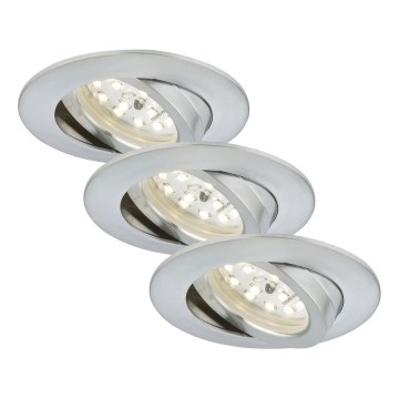 Briloner 7209-039 - ZESTAW 3x LED wpuszczana oprawa łazienkowa ATTACH LED/5W/230V IP23 matowy chrom