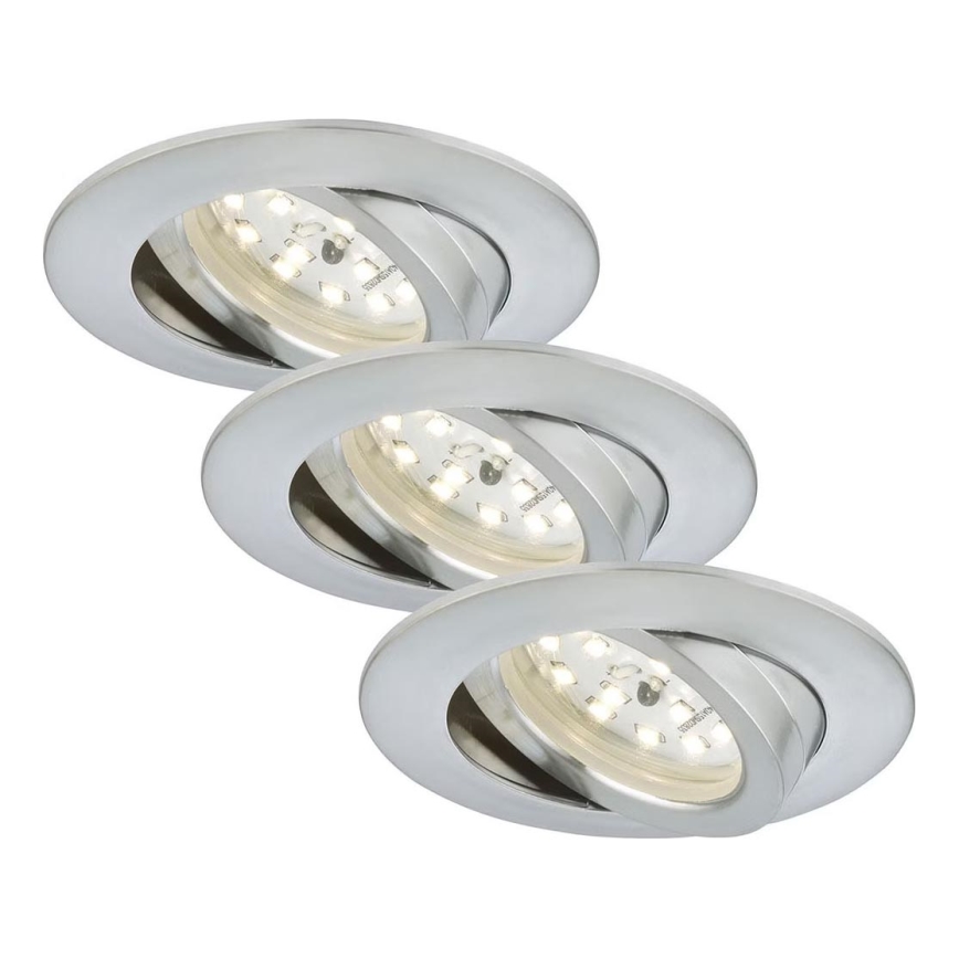 Briloner 7209-039 - ZESTAW 3x LED wpuszczana oprawa łazienkowa ATTACH LED/5W/230V IP23 matowy chrom