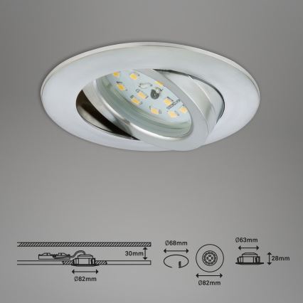 Briloner 7209-039 - ZESTAW 3x LED wpuszczana oprawa łazienkowa ATTACH LED/5W/230V IP23 matowy chrom