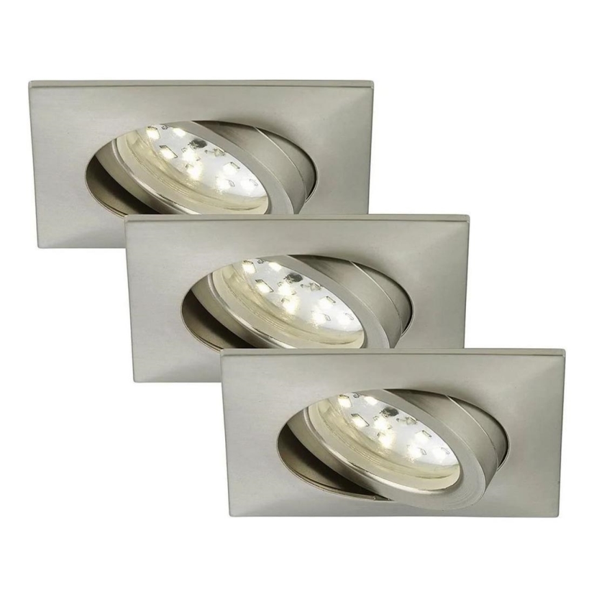 Briloner 7210-032 - ZESTAW 3x LED Łazienkowa oprawa wpuszczana ATTACH LED/5W/230V IP23 matowy chrom