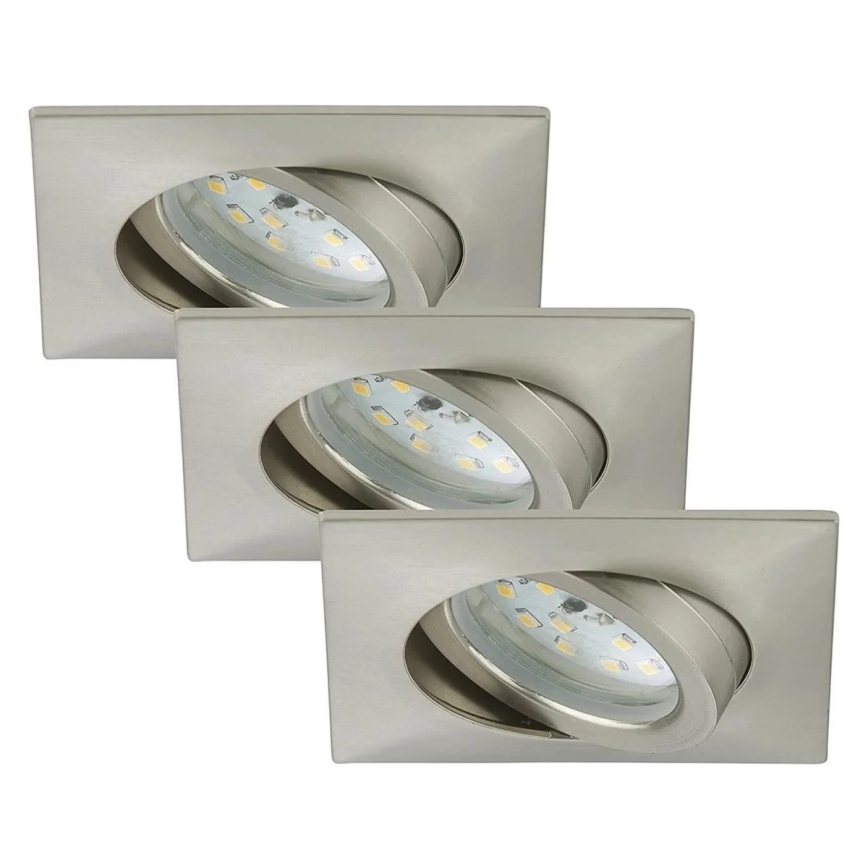 Briloner 7210-032 - ZESTAW 3x LED Łazienkowa oprawa wpuszczana ATTACH LED/5W/230V IP23 matowy chrom