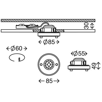 Briloner 7214-012 - LED Łazienkowa oprawa wpuszczana ATTACH LED/5W/230V IP44