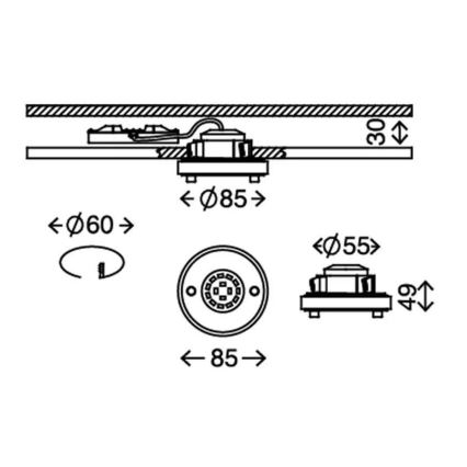 Briloner 7214-019 - LED Łazienkowa oprawa wpuszczana ATTACH LED/5W/230V IP44 3000K okrągła