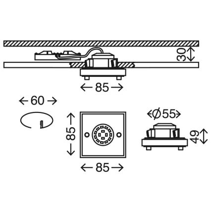 Briloner 7215-012 - LED Łazienkowa oprawa wpuszczana ATTACH LED/5W/230V IP44