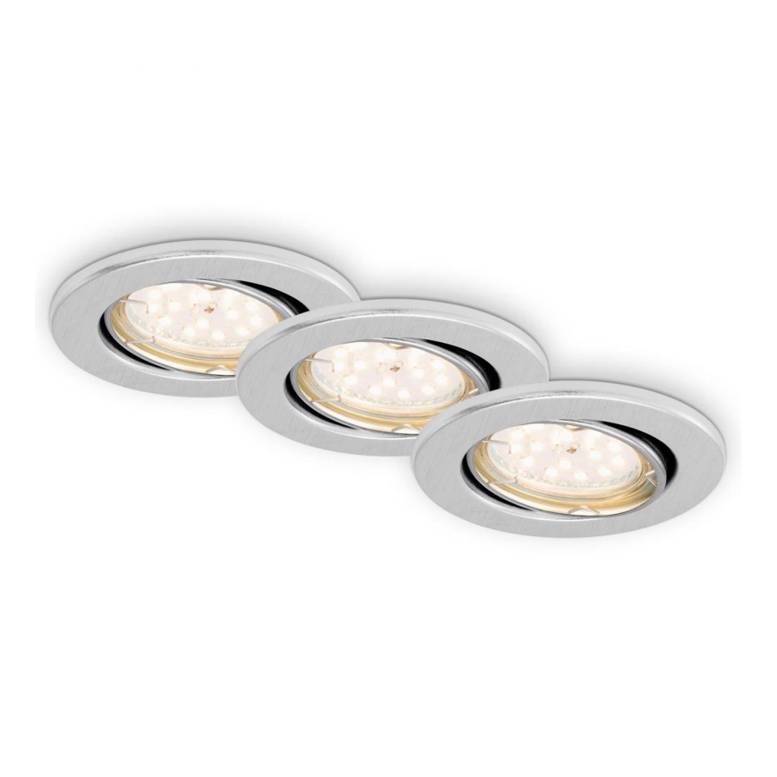 Briloner 7219-039 - Zestaw 3x LED Ściemnialne wpuszczane oświetlenie łazienkowe FIT 1xGU10/5W/230V IP23