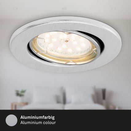 Briloner 7219-039 - Zestaw 3x LED Ściemnialne wpuszczane oświetlenie łazienkowe FIT 1xGU10/5W/230V IP23