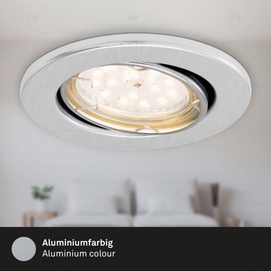 Briloner 7219-039 - Zestaw 3x LED Ściemnialne wpuszczane oświetlenie łazienkowe FIT 1xGU10/5W/230V IP23